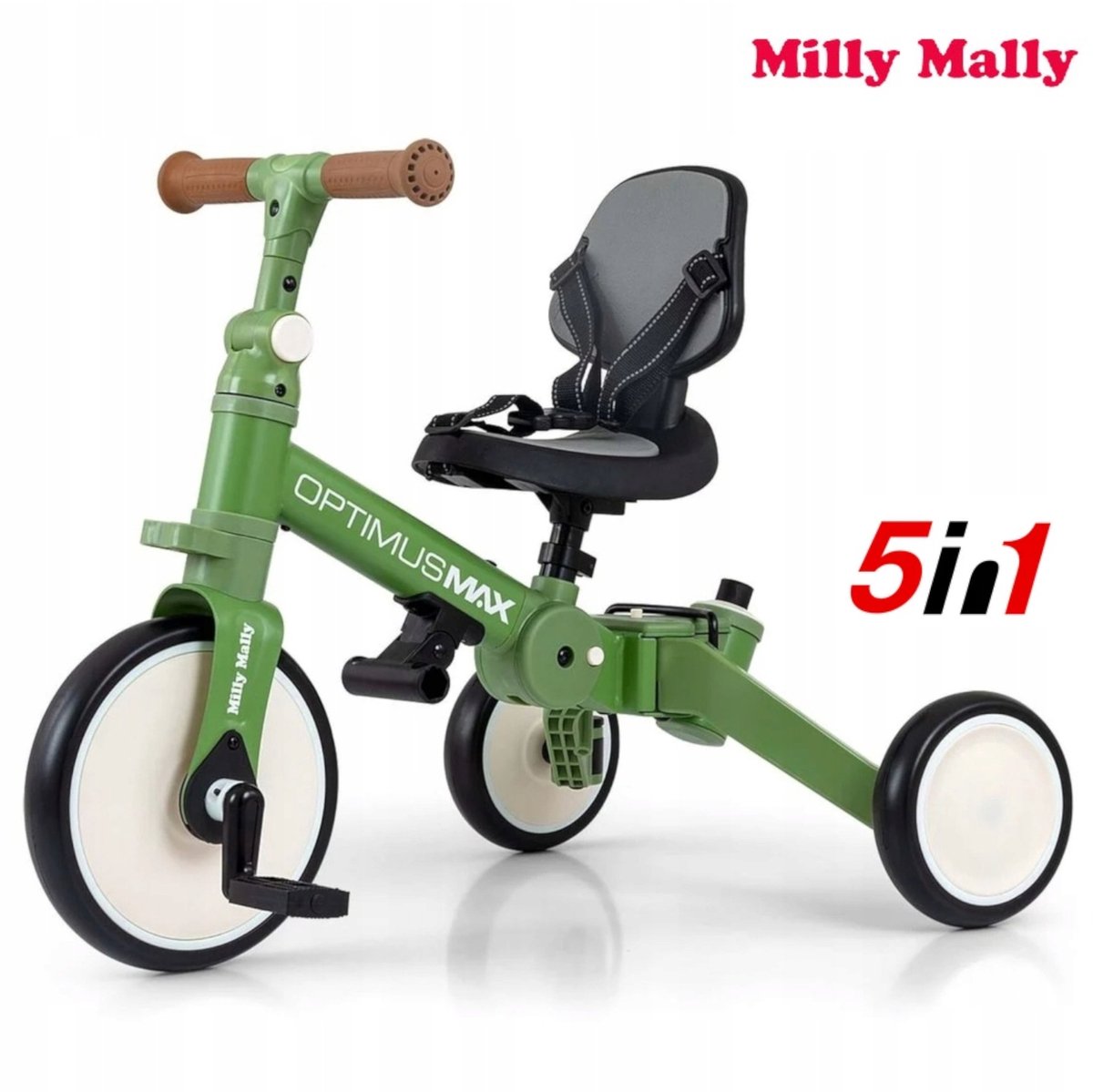 Milly Mally Optimus Max Loopfiets 5-in-1 - Groen
