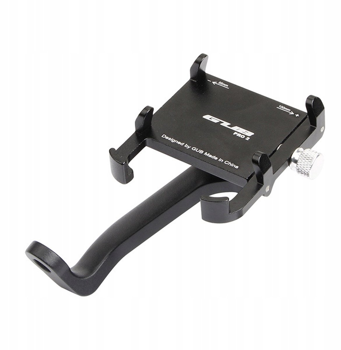 Merkloos Aluminium Telefoonhouder Motor/Fiets - Zwart