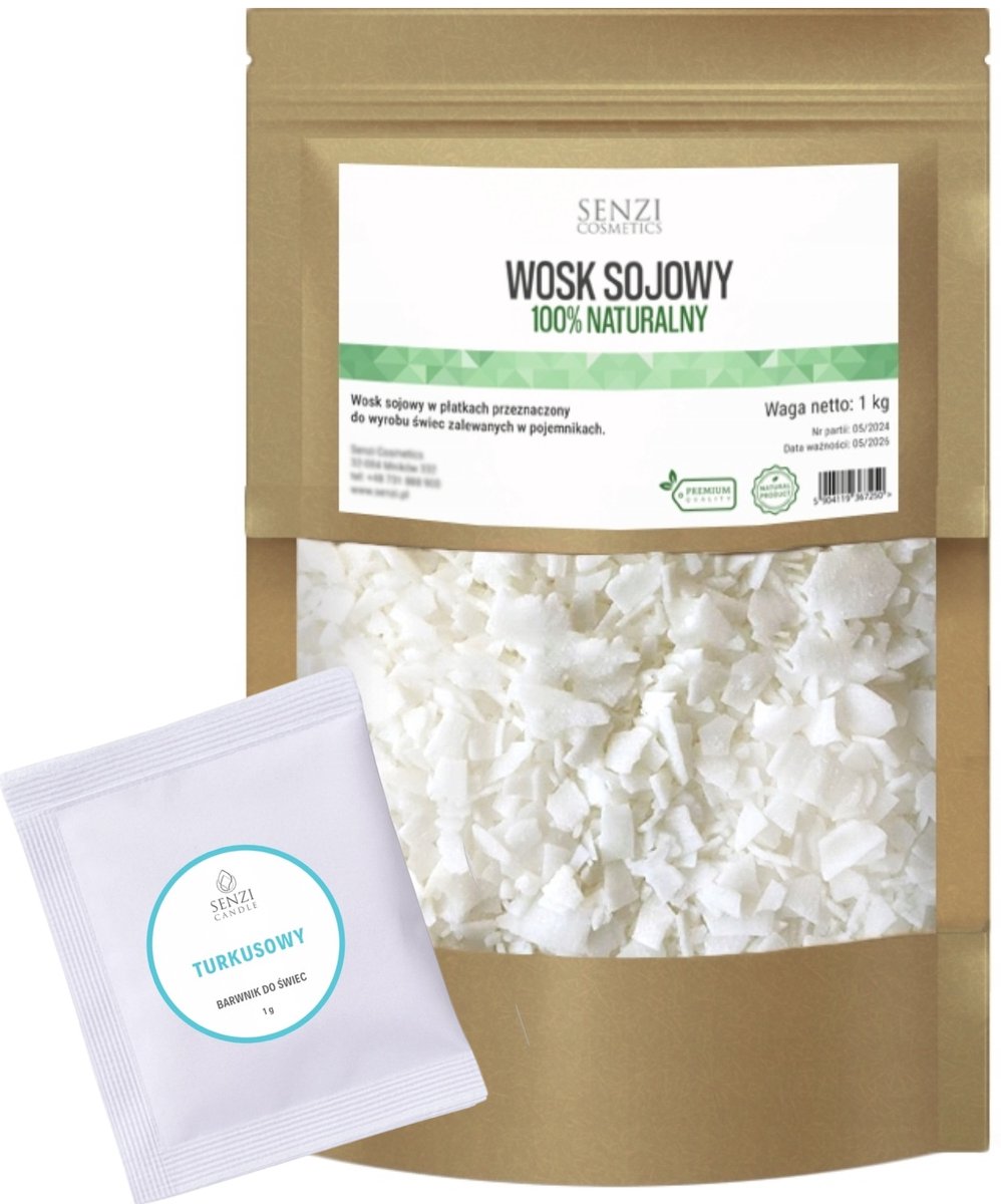 1kg Soja Was voor Kaarsen - Natuurlijk, Zonder Toevoegingen + Bruine Kleurstof