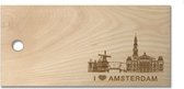 snijplank van massief Beukenhout “I love Amsterdam”