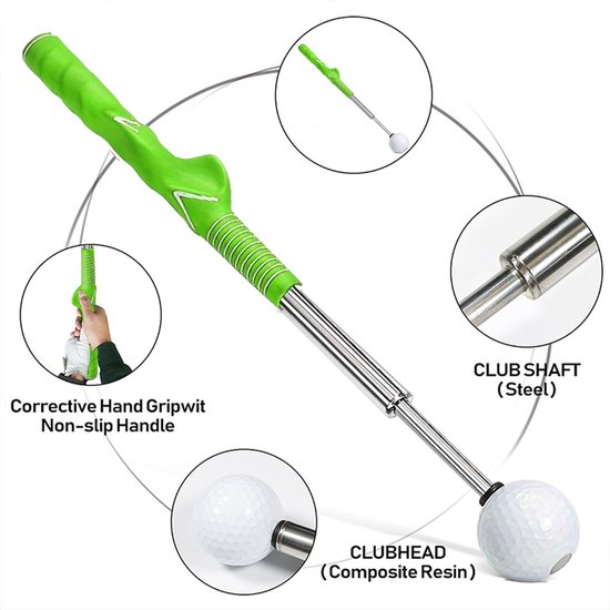 Unyqoos® Draagbare en intrekbare golfswingtrainer voor verbeterde swingtechniek van unyqoos — afbeelding 3