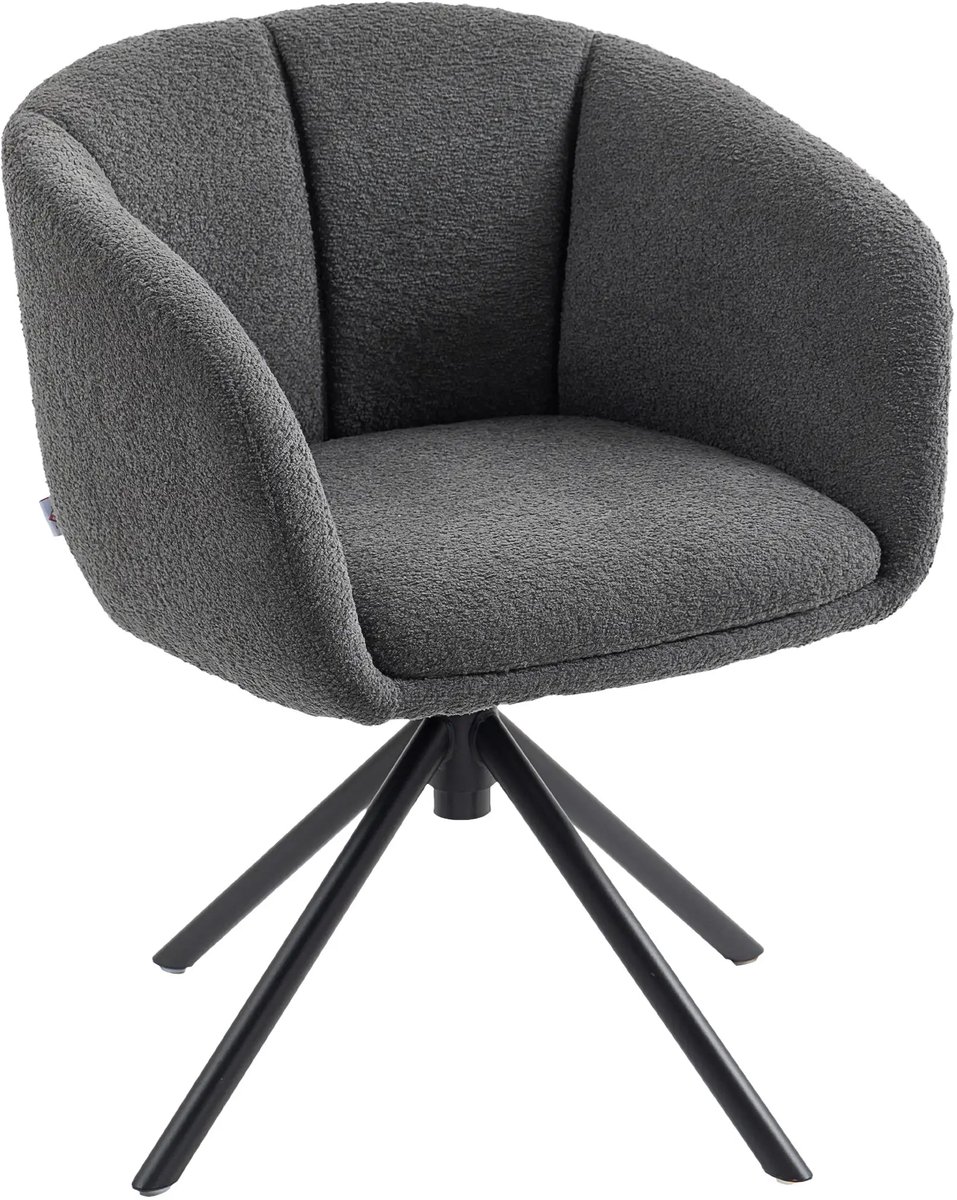 GranMaison Fauteuil - Relaxzetel - Relaxstoel - Relaxfauteuil - Stoel - Met armleuning - Voor één Persoon - Donkergrijs + Zwart