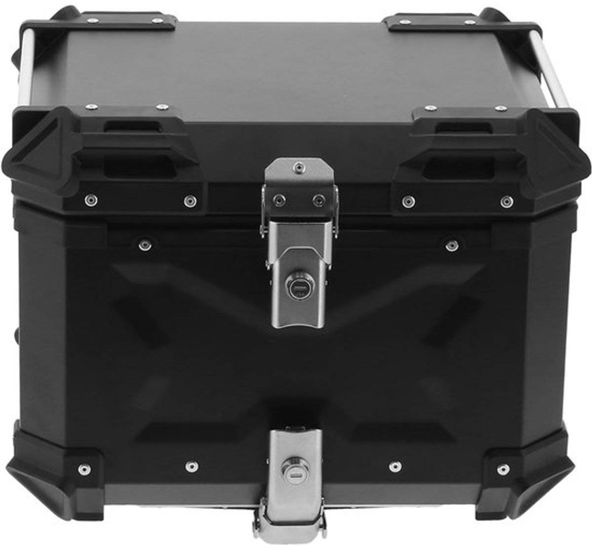 Motorcycle Top Case 5052 Aluminium - Zwart - 45L Capaciteit en Universeel Ontwerp