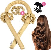 Soft & Silky Heatless curls - Satin - Incl. 2 scrunchies en 1 haarklip - Haarrollers - Krulspelden - Krullen zonder hitte - Haarkruller - Krullend haar producten
