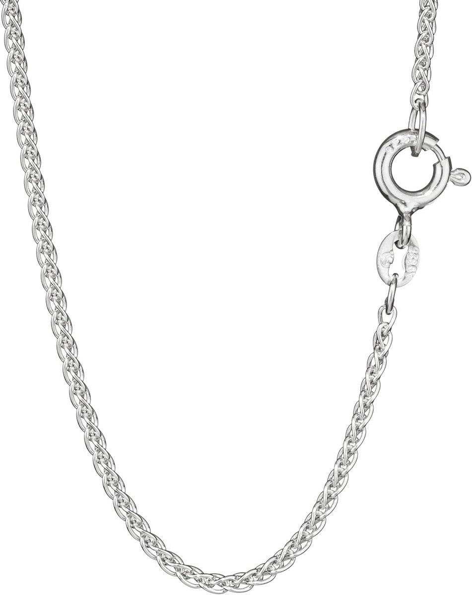 Ronde gevlochten collier 38 cm - 925 sterling zilver