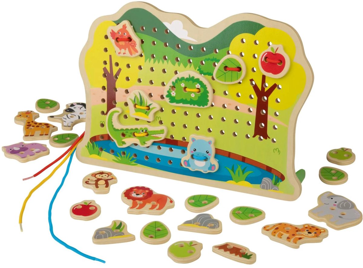 Playtive Rijgspel - 32-delig - ca. 29,5 x 21 x 1 cm