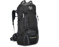 RAMBUX® 60L Wandelrugzak - Hiking & Trekking Backpack - Lichtgewicht Outdoor Rugzak - Zwart