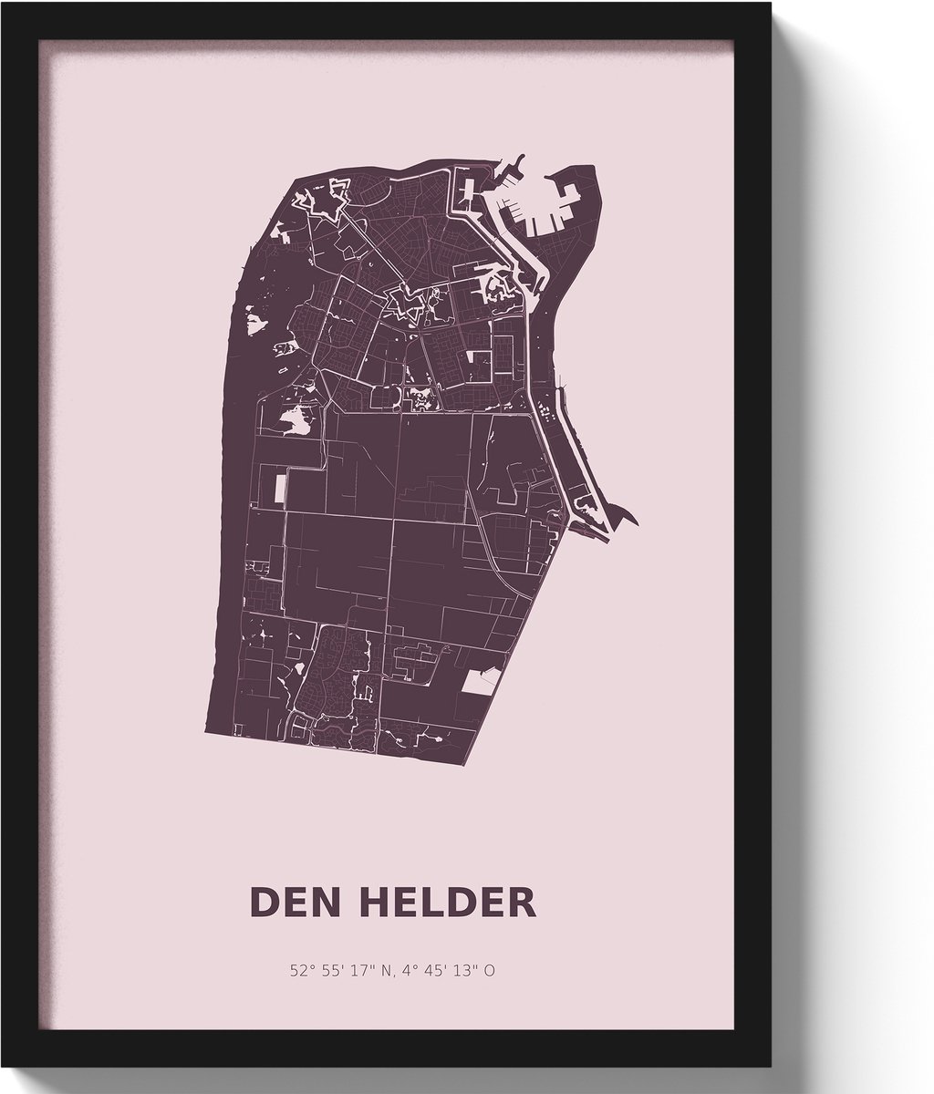 Poster Den Helder A3 - 30 x 42 cm - Paars (Exclusief Lijst)