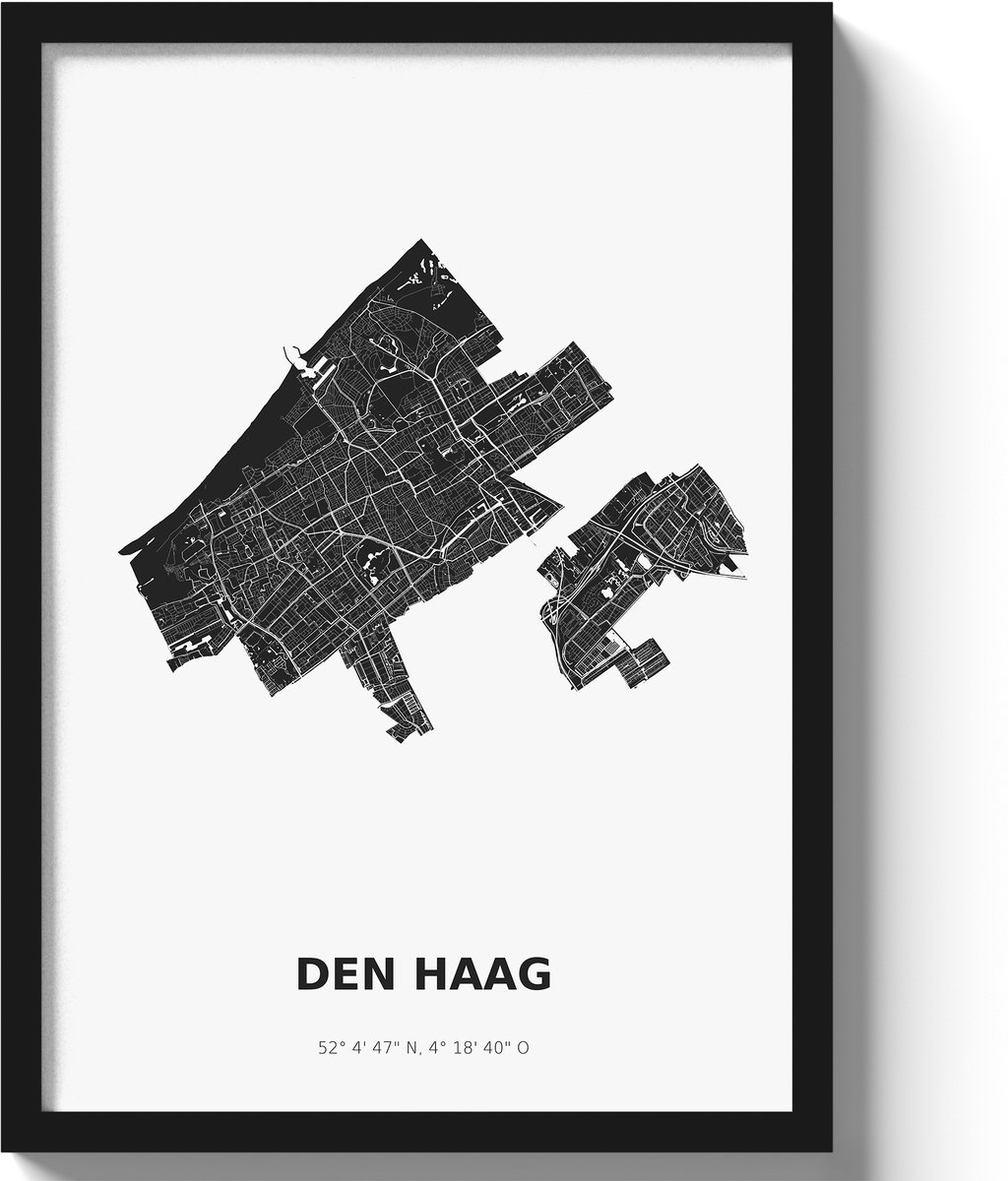 Poster Den haag A3 - 30 x 42 cm - Zwart/Wit (Exclusief Lijst)