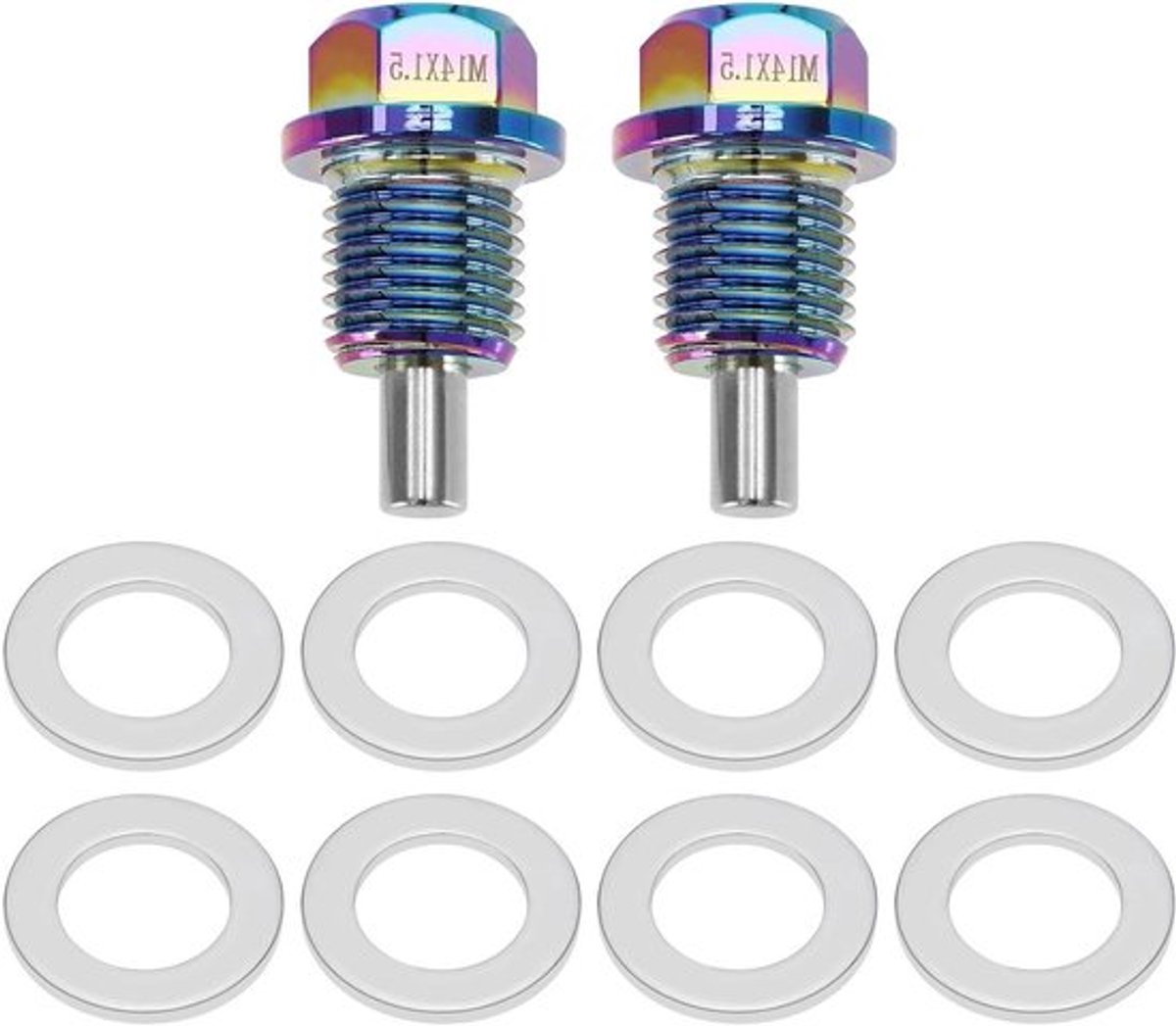 2 Stuks M14 x 1.5 Magnetische Olie Afvoerplug voor Toyota - Aluminium Olie Afvoer Plug met Schroef Pakking