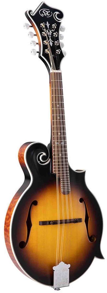SX SMF740VS F-Style Mandoline – Massief Gesneden Sparren Top, 29 Frets & Vintage Sunburst