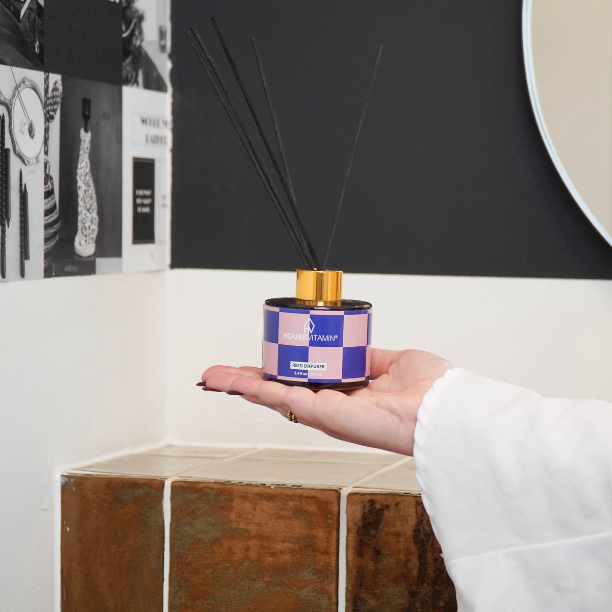 Reed Diffuser Geurstokjes 100ml – Citroen, Bergamot & Basilicum – Luxe Geurverspreider van Glas met Zwarte Stokjes – Fris & Vrolijk Design – Langdurige Geur – Perfect Cadeau voor Elke Gelegenheid — cadeau in Wonen & Interieur - foto 3
