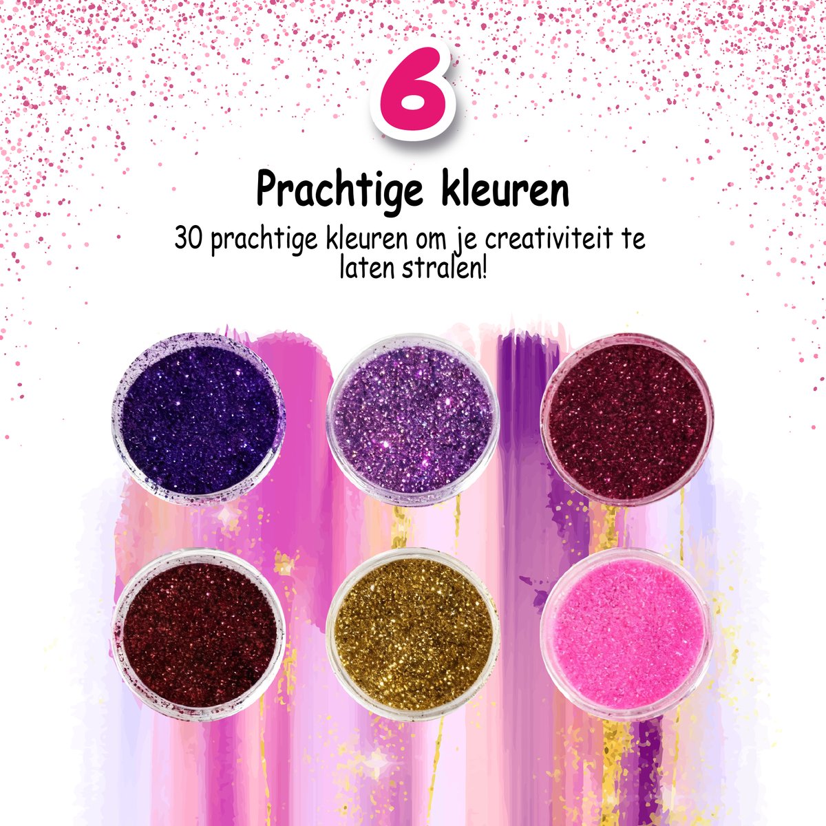 Craftiverse Glitter Tattoo Set – Prinsessen & Feeën Editie – 36 Sjablonen - 6 Kleuren - Schmink Sjablonen - Knutselpakket - Knutselen Meisjes - Huidlijm Voor Glitters - Inclusief Handleiding — afbeelding 2