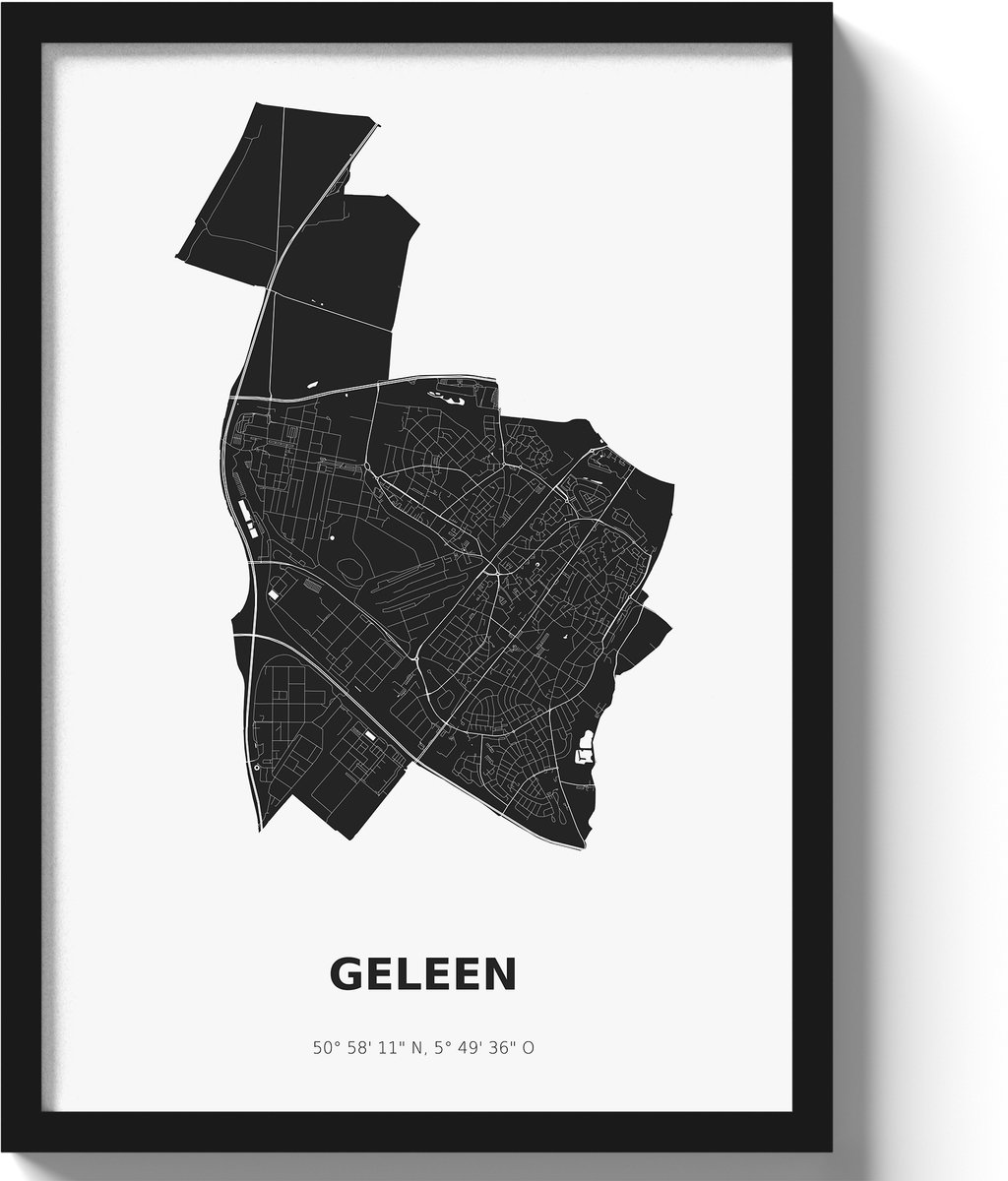 Poster Geleen A2 - 42 x 59,4 cm - Zwart/Wit (Exclusief Lijst)