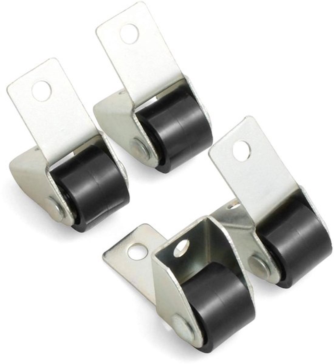 Bokwielen - 4x Meubelwielen met Hard Loopvlak Ã˜ 15 mm - Draagvermogen 20 kg