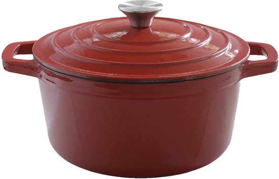 Emaille gietijzeren cocotte ovaal rood 6,5L. (1 stuks) (711088) kopen? - SAPO Horeca Products