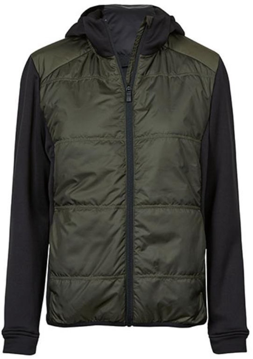 Tee Jays - WomenÂ´s Hybrid-Stretch Hooded Jacket - Deep Green/Black maat 3XL