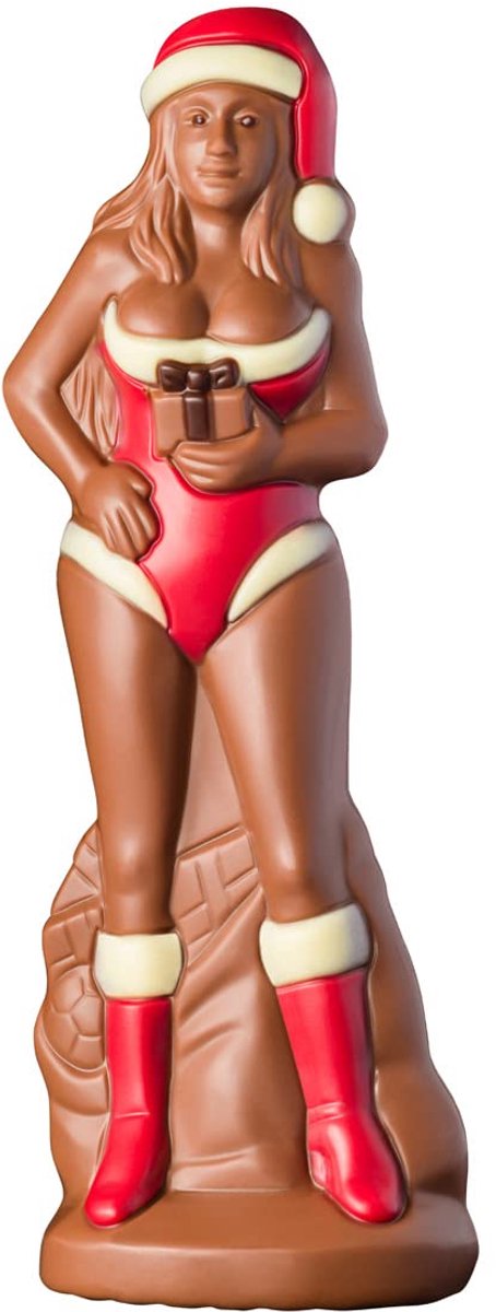 Santa Claus Milk Chocolate 150g – Kerst Chocolade Santa Figuur van Romige Melkchocolade | Feestelijke Kerstman Chocolade | Kerstcadeau voor Kinderen & Volwassenen | Luxe Chocolade Kerstdecoratie met Kajal Sticker