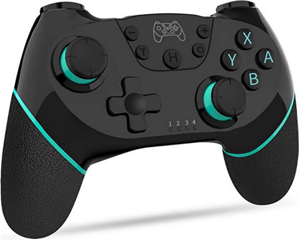 1 - gamecontroller - Draadloze Bluetooth-gamepad voor Nintendo Switch - Bluetooth - Compatibel met Nintendo Switch - Zwart en groen