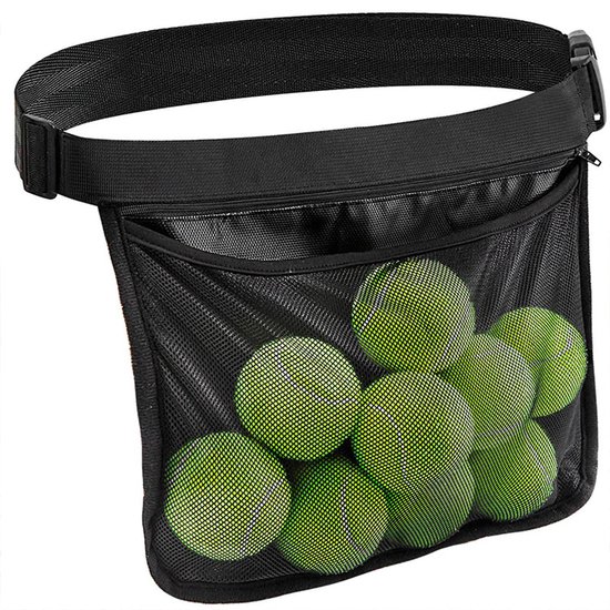 Draagbare tennisheuptas van mesh - lichtgewicht, ademend en gemakkelijk mee te nemen - opbergtas voor golfballen - opbergtas voor tafeltennisballen - 1*16*23 cm - voor buitentraining, sport en reizen - zwart — afbeelding 4
