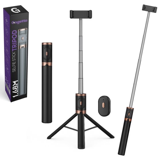 Selfiestick met Statief en Afstandsbediening – Compact & Lichtgewicht – Verstelbaar Tripod voor Smartphone