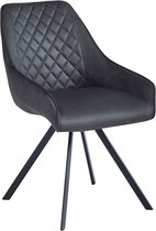 Colenis® - Elias Eetkamerstoel - Set Van 6 - Antraciet - Microfiber Stof - 180° draaibaar