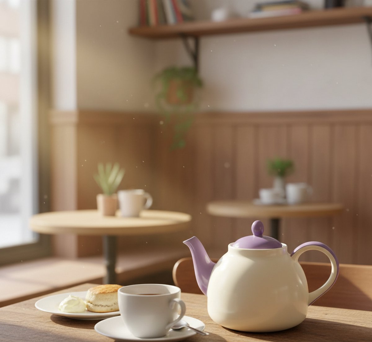 Theepot - Theepot lavendel - Theepot met filter - Handgeschilderd - 1200 ml