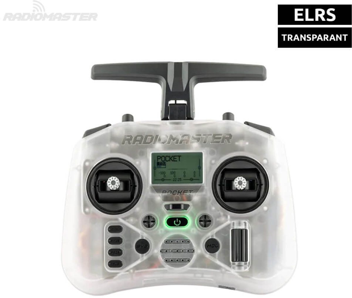 RadioMaster Pocket ELRS – Compacte RC Controller – EdgeTX Firmware – Hall Gimbals – Transparant