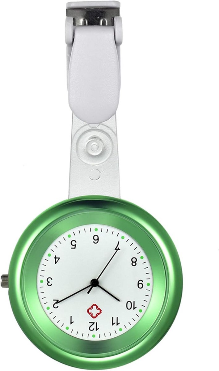 Zusterhorloge met kwarts uurwerk, grote cijfers, siliconen hoes en clip voor artsen en verpleegkundigen - verkrijgbaar in meerdere kleuren