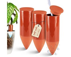 Ronte - Aide à l'arrosage en terre cuite pour plantes d'intérieur - ensemble de 3 - avec indicateur de niveau d'eau. Optimisez l'irrigation et l'entretien !