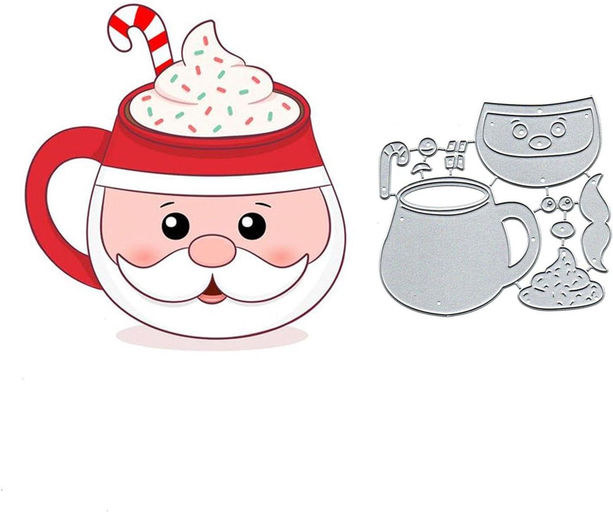 Ronte - Kerst Metalen Stansvormen Set voor DIY Scrapbooking en Kaart Maken met Theekopje Motief