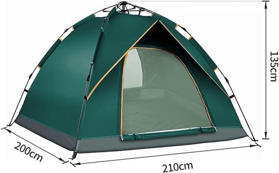 Samen Comfortabel Op Avontuur – Waterdichte 4-Persoons Pop-Up Familie Koepeltent — afbeelding 3