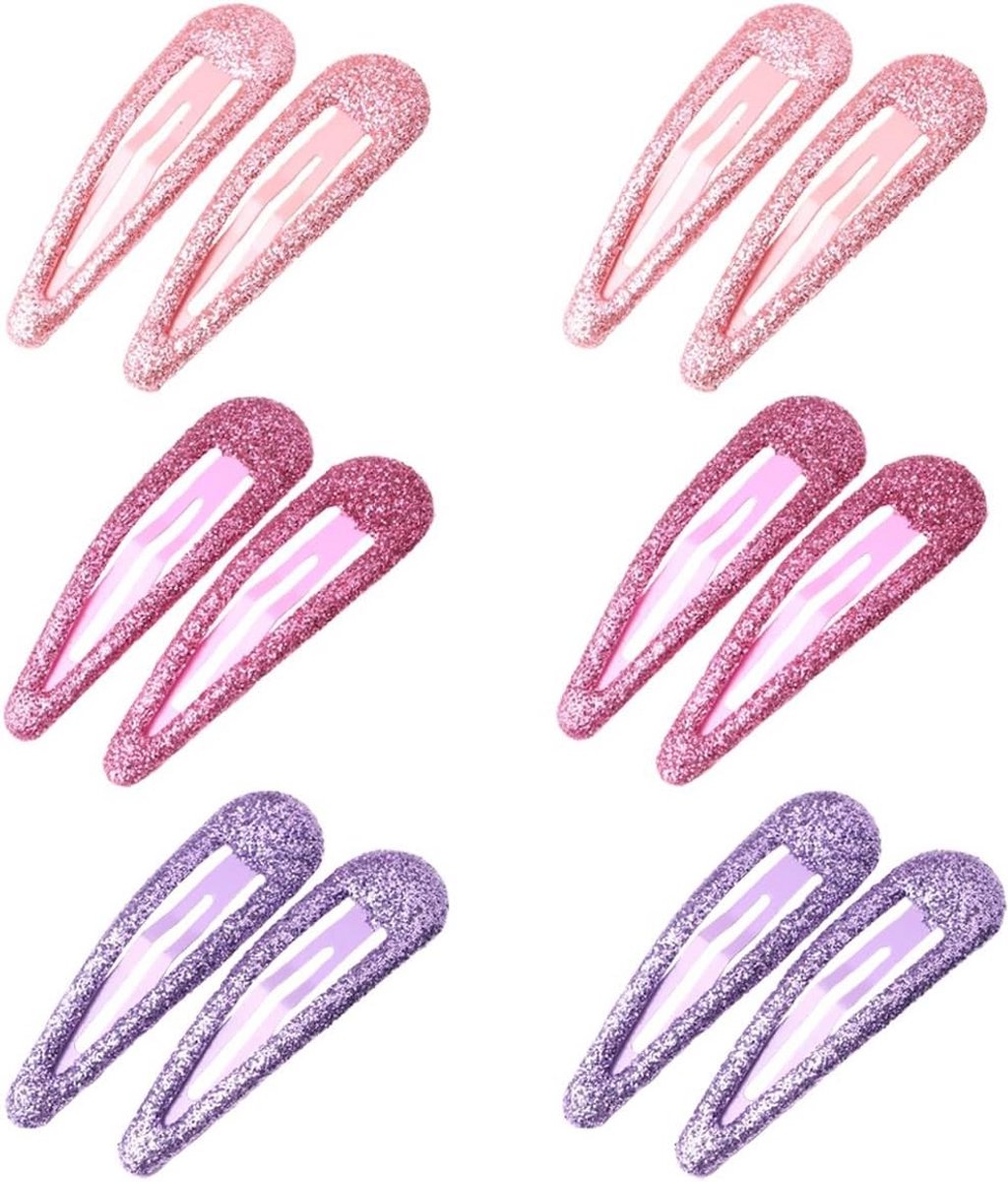 Glitter haarclips met pailletten - Metaal knutsel clippings voor kinderen en volwassenen