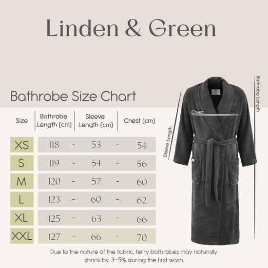 L&G - Unisex Badjas - 100% Katoen Badjas - XL - Antraciet - Katoen badstof - Ochtendjas -Sjaalkraag - Badjas dames - Badjas heren - Badjas dames en heren - Maat XL