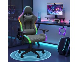 Gaming Stoel met RGB Verlichting & Massage - ADFBL - Ergono…
