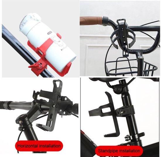 Universele Bidonhouders Fiets - Drinkfleshouder -Bidonhouder voor de fiets - 14.8*8*7 cm - Universele bekerhouder -eenvoudig in richting te verstellen - geen schroeven nodig - geschikt voor motorfietsen en fietsen - rood — afbeelding 5