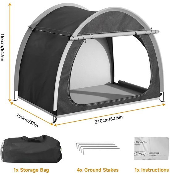 Benelux Select Fiets Tent - Fietstent - Opbergtent - Motor Tent - Waterdicht - Met Draagtas - Multi-Inzetbaar - 210 x 150 x 165 cm van Benelux Select — afbeelding 5