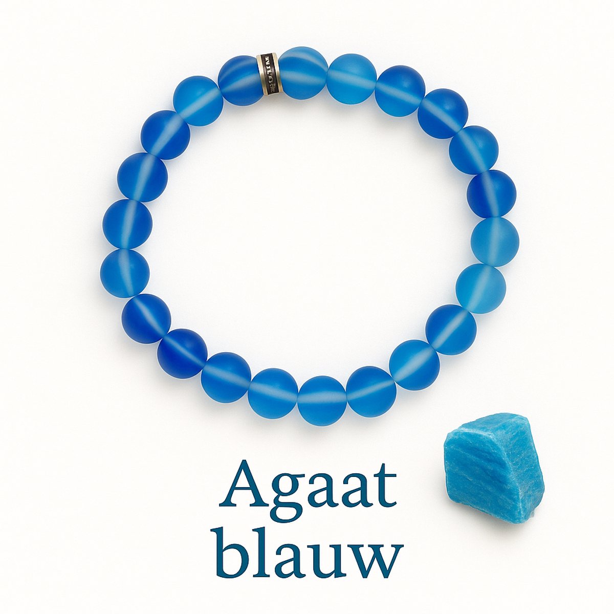 S4H Armband Blauwe Agaat 8mm