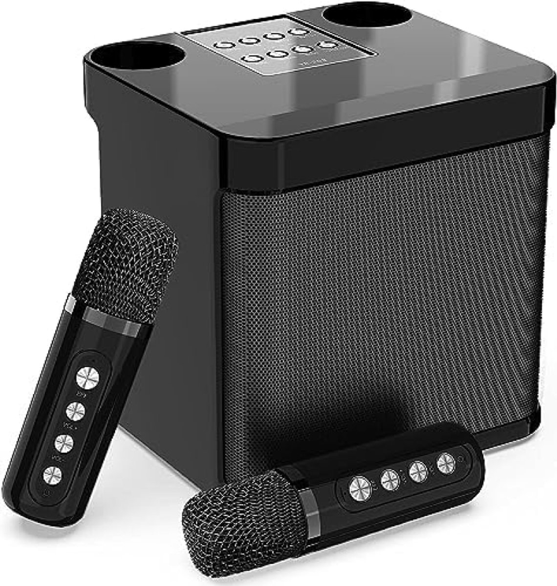 Karaoke Machine Met 2 Draadloze Microfoons – Draagbare Bluetooth Karaoke Speaker – PA-Systeem Met Subwoofer – Karaoke Set Voor Thuis, Feest En Outdoor Gebruik
