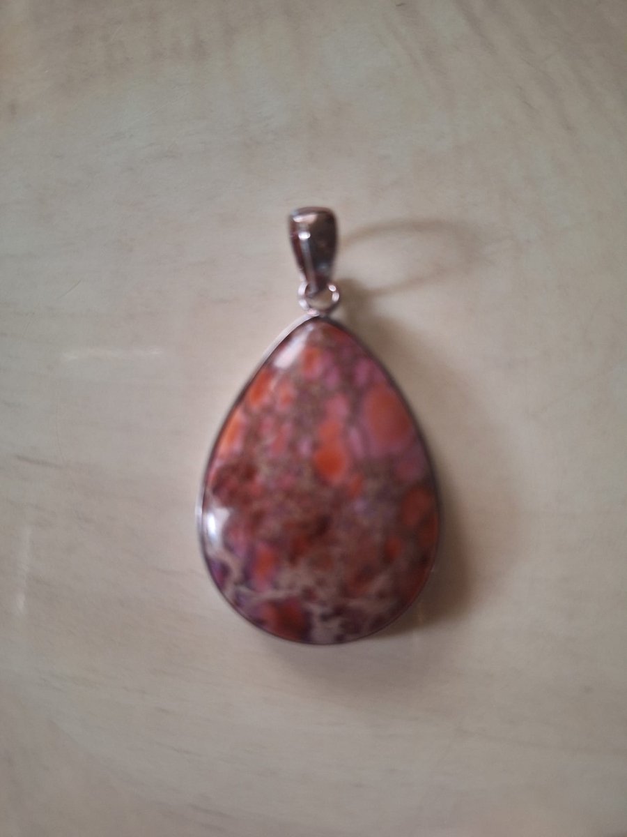 Gemstones-silver natuursteen hanger rode jaspis in 925-zilver