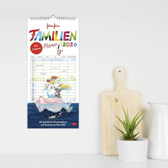 Familienplaner 2026: 5-Spalten-Kalender mit Ferienübersicht und