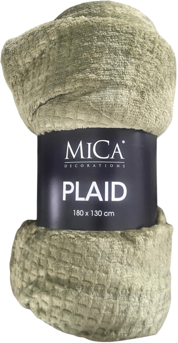 Mica Joanne Fleece Plaid 180x130 cm – Zacht Woondeken – Lichtgroen