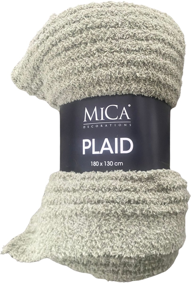 Mica Charlene Fleece Plaid 180x130 cm – Zacht Woondeken – Lichtgroen
