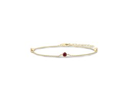 Gisser Jewels B1000YOF-17+3 Dames Armband Zirkonia Rood 17+3 cm Goudkleurig
