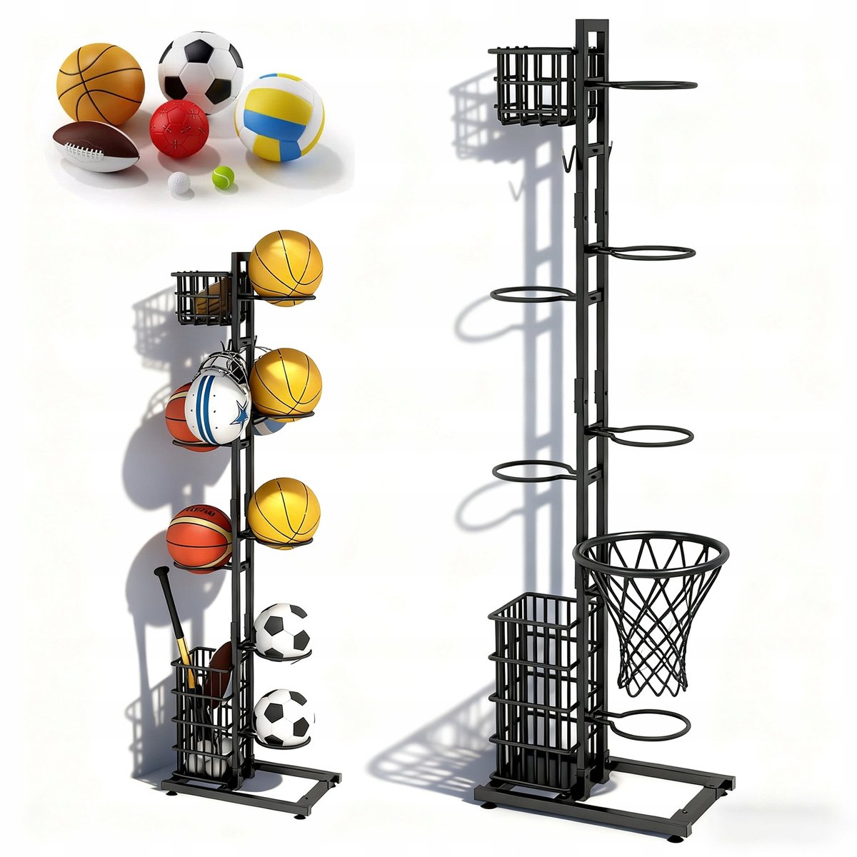 Stabiel metalen sportballenrek - Multifunctionele opbergruimte