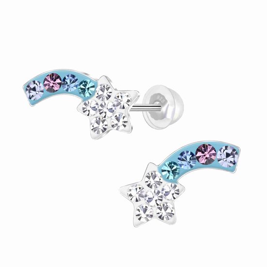 K3 - Boucles d'oreilles enfant - Collection K3 argent - Étoile filante - 6 mm