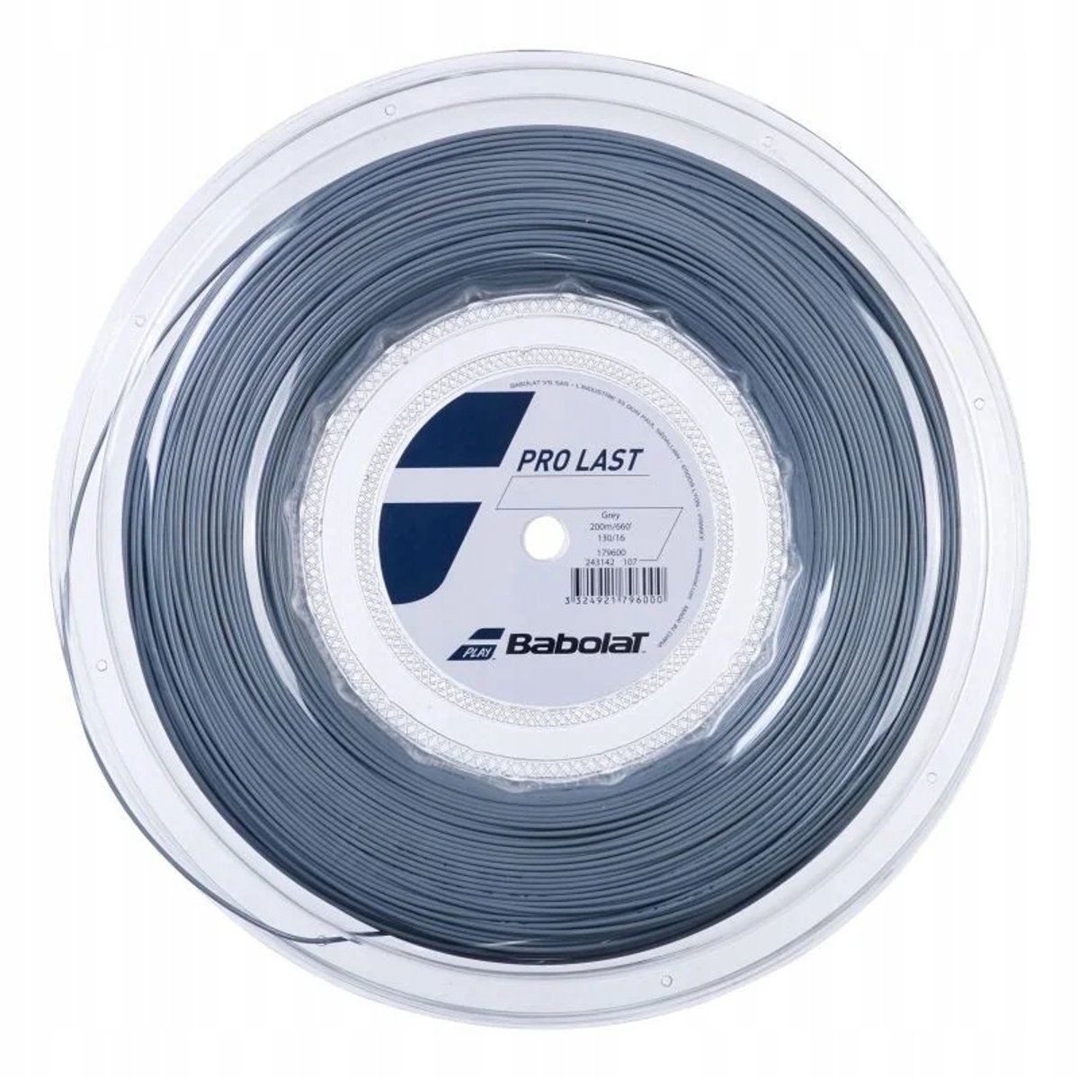 Babolat Prolast Tennis Snaar 200m - Duurzaam Co-Polyester Grijs 1.25mm
