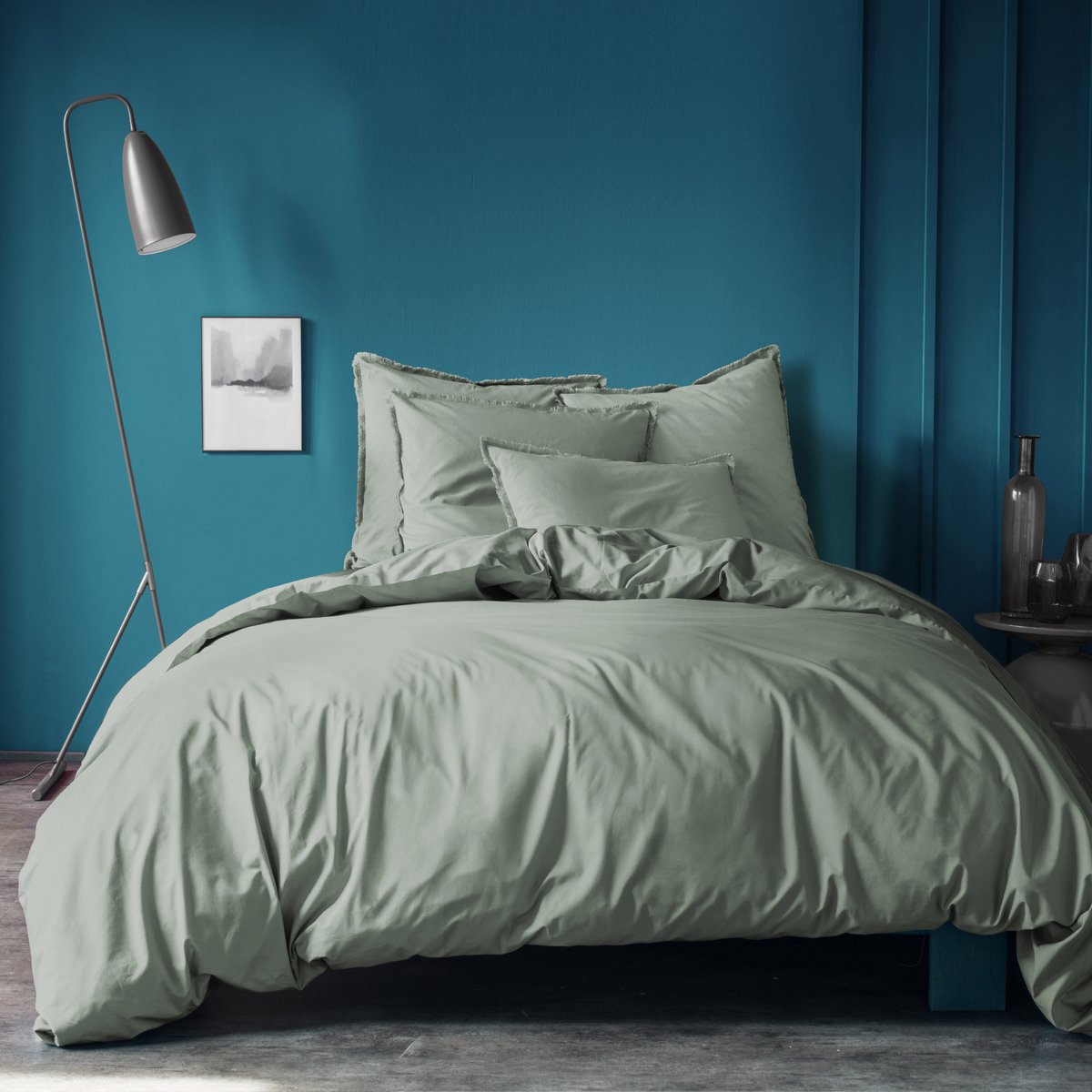 Matt & Rose Dekbedovertrek Mosgroen -240 x 220 + 2x 65 x 65 cm - Gewassen katoen