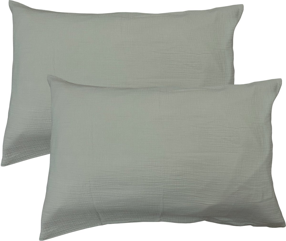 Matt & Rose Set Kussenslopen Mosgroen - (2x) 50 x 70 cm - Mousseline Katoen