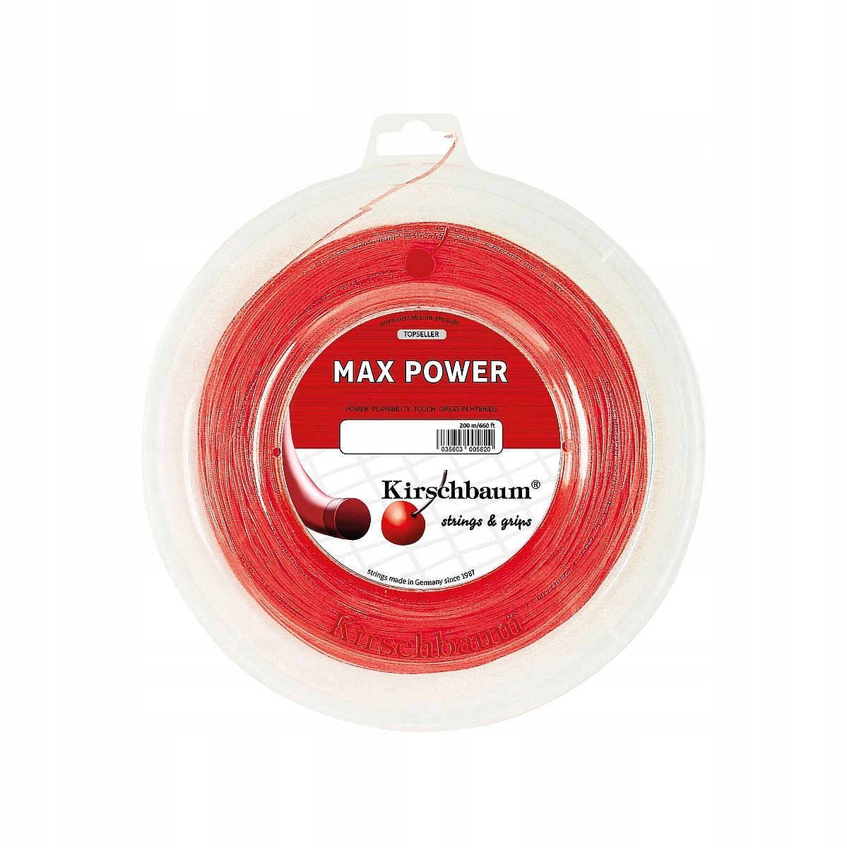 Kirschbaum Max Power Tennis String Rood 1.25mm 200m